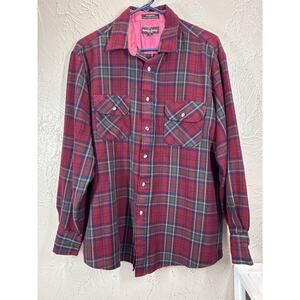 Northwest Territory Flannel Shirt Button Up Long Sleeve Plaid Red Mens‎ Sz Large